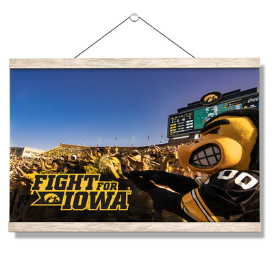 Iowa Hawkeyes - Herky Fight for Iowa - College Wall Art #Hanging Canvas