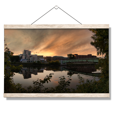 Iowa Hawkeyes - Sunrise on the Iowa River - College Wall Art #Hanging Canvas