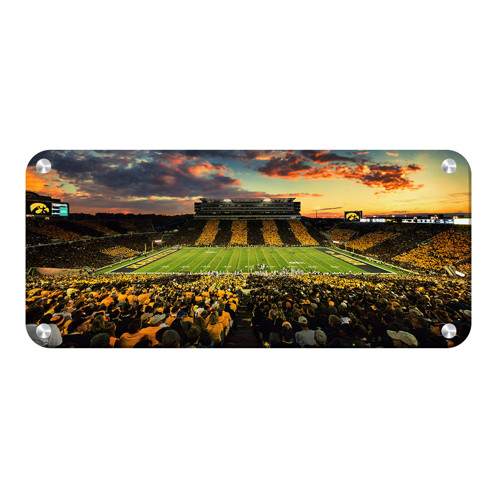 Iowa Hawkeyes - Black and Gold Pano - College Wall Art #Canvas