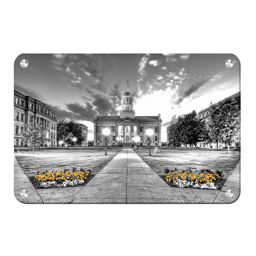 Iowa Hawkeyes - Pentacrest Black and Gold - College Wall Art #Canvas