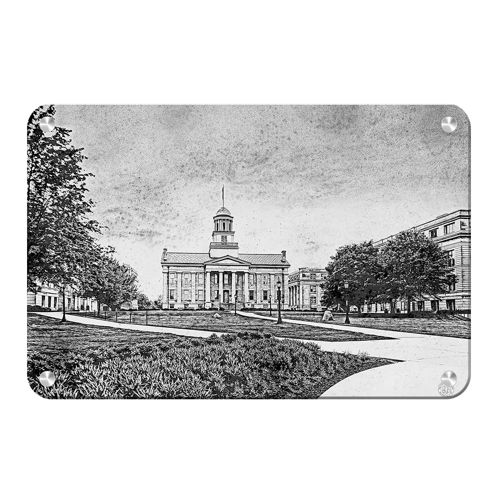 Iowa Hawkeyes - Campus Sketch - College Wall Art #Canvas