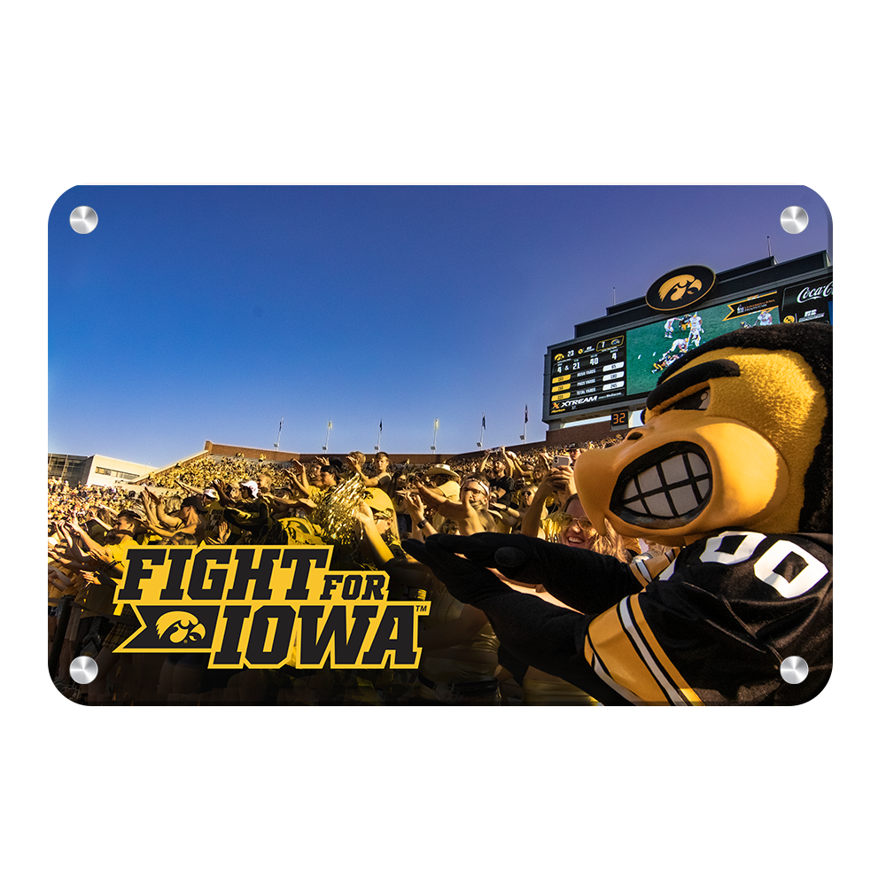 Iowa Hawkeyes - Herky Fight for Iowa - College Wall Art #Canvas
