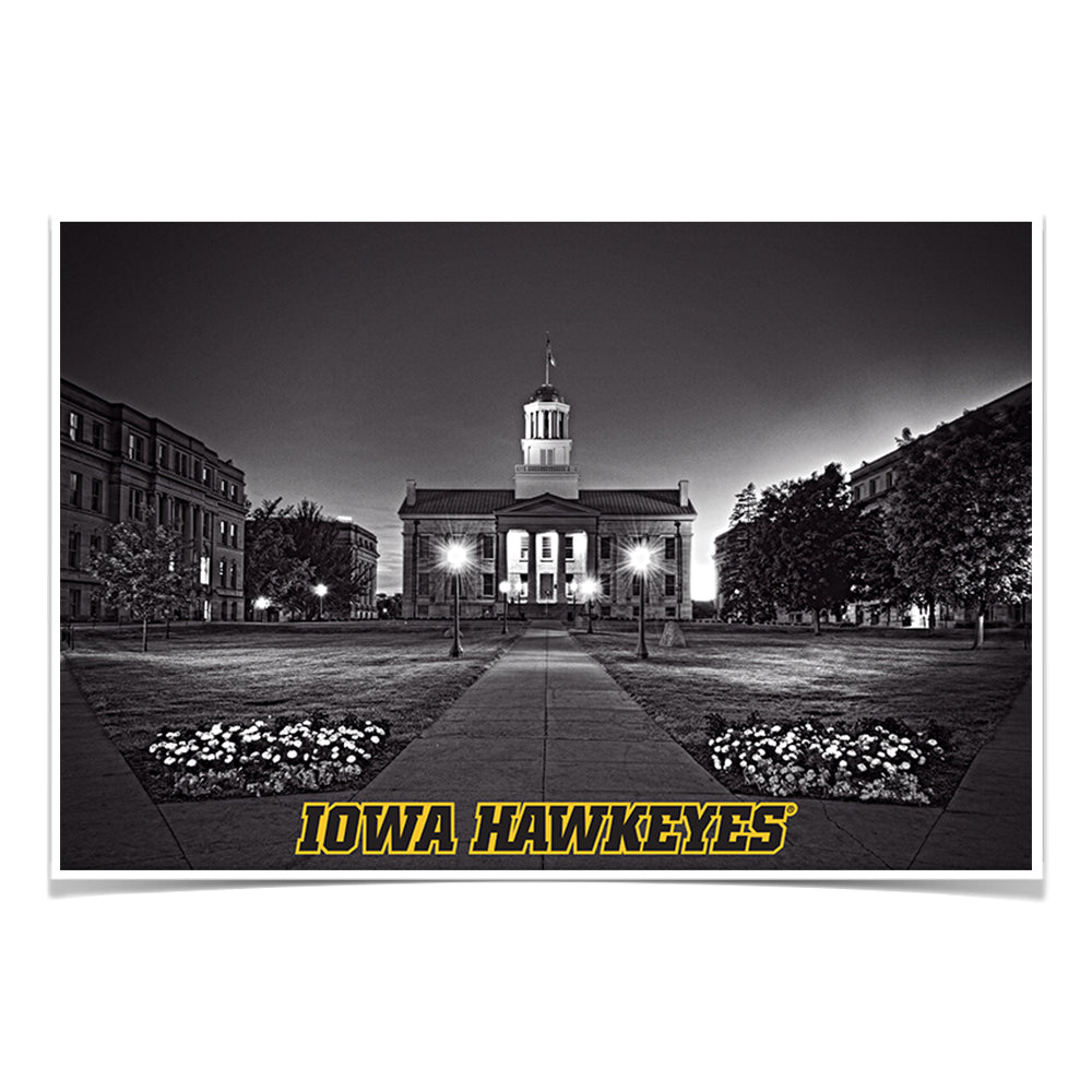 Iowa Hawkeyes - B&W Iowa Hawkeyes - College Wall Art #Canvas
