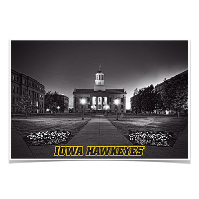 Iowa Hawkeyes - B&W Iowa Hawkeyes - College Wall Art #Poster