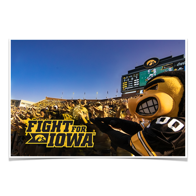 Iowa Hawkeyes - Herky Fight for Iowa - College Wall Art #Poster