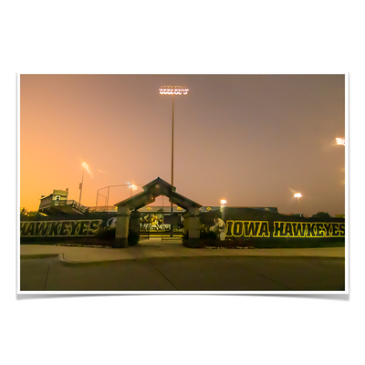 Iowa Hawkeyes - Duane Banks Field Sunset - College Wall Art #Poster