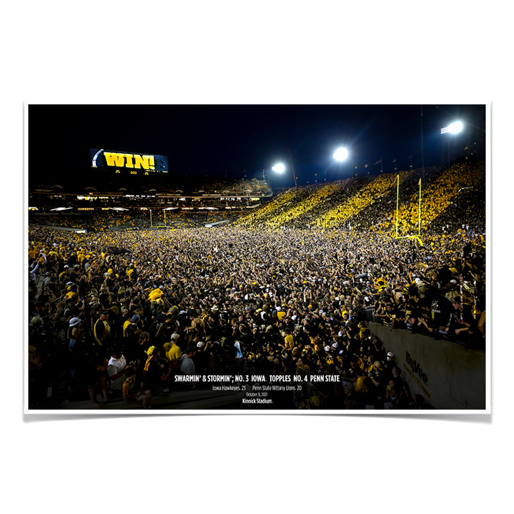 Iowa Hawkeyes - Swarmin' & Stomin' Kinnick Field No - College Wall Art #Canvas