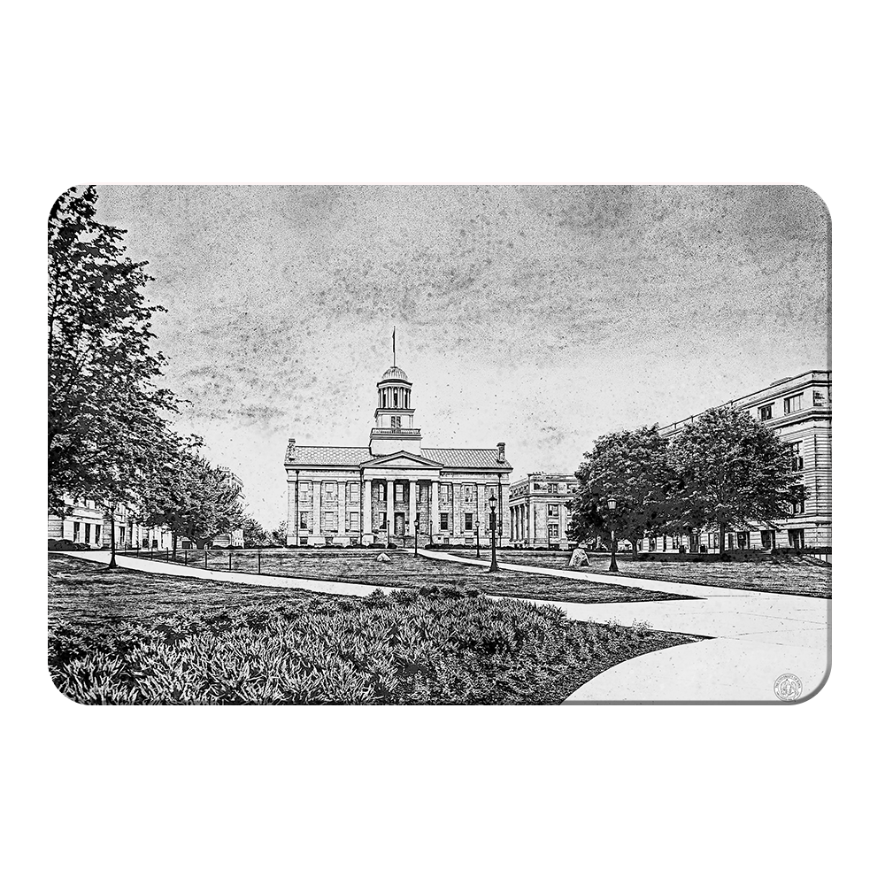 Iowa Hawkeyes - Campus Sketch - College Wall Art #Canvas
