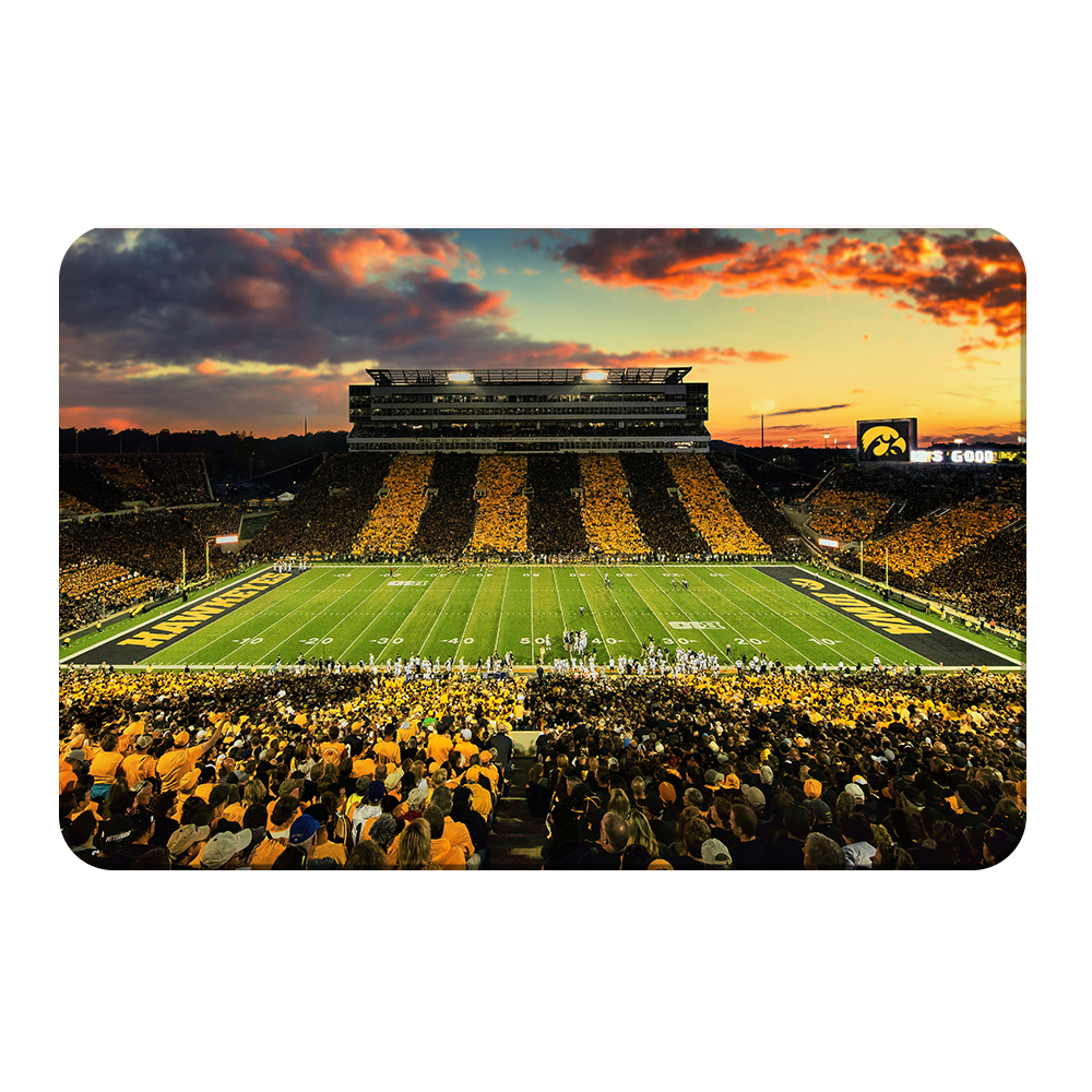 Iowa Hawkeyes - Kinnick Stadium Stripe Out Sunset - College Wall Art #Canvas