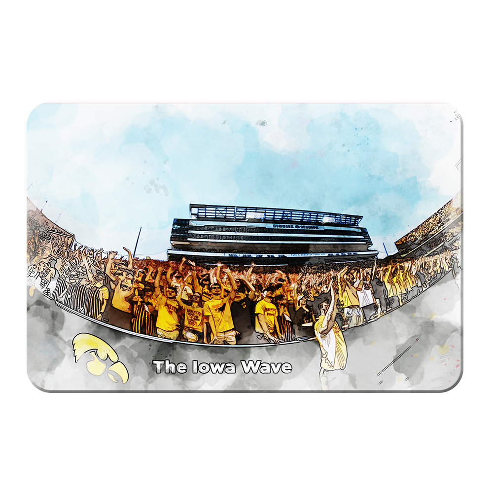 Iowa Hawkeyes - Iowa Wave Watercolor - College wall art #Canvas