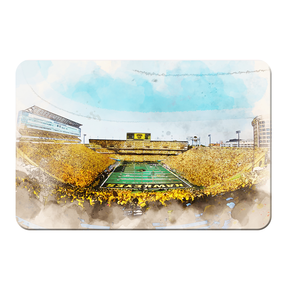 Iowa Hawkeyes - Gold Game Watercolor - College Wall Art #Canvas