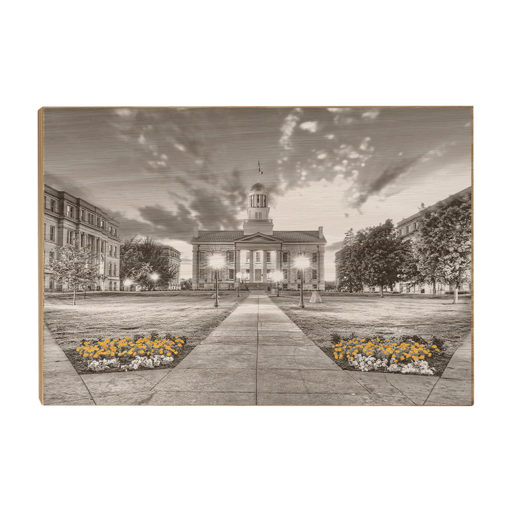 Iowa Hawkeyes - Pentacrest Black and Gold - College Wall Art #Canvas