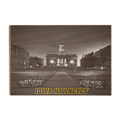 Iowa Hawkeyes - B&W Iowa Hawkeyes - College Wall Art #Wood
