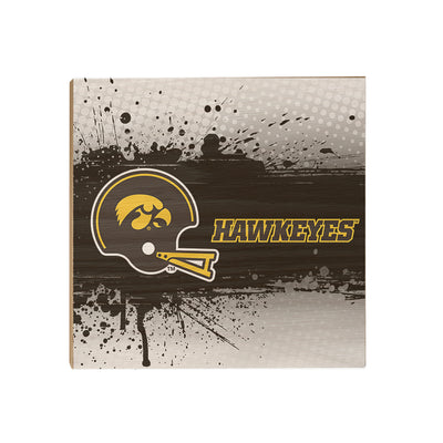Iowa Hawkeyes - Iowa Black Helmet Hawkeyes - College Wall Art #Wood
