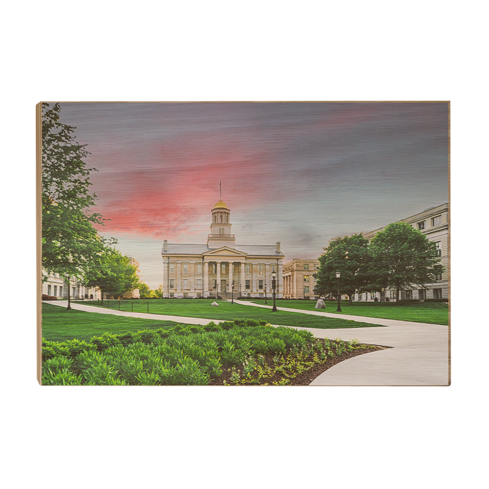 Iowa Hawkeyes - Campus Sunset Painting - College Wall Art #Canvas