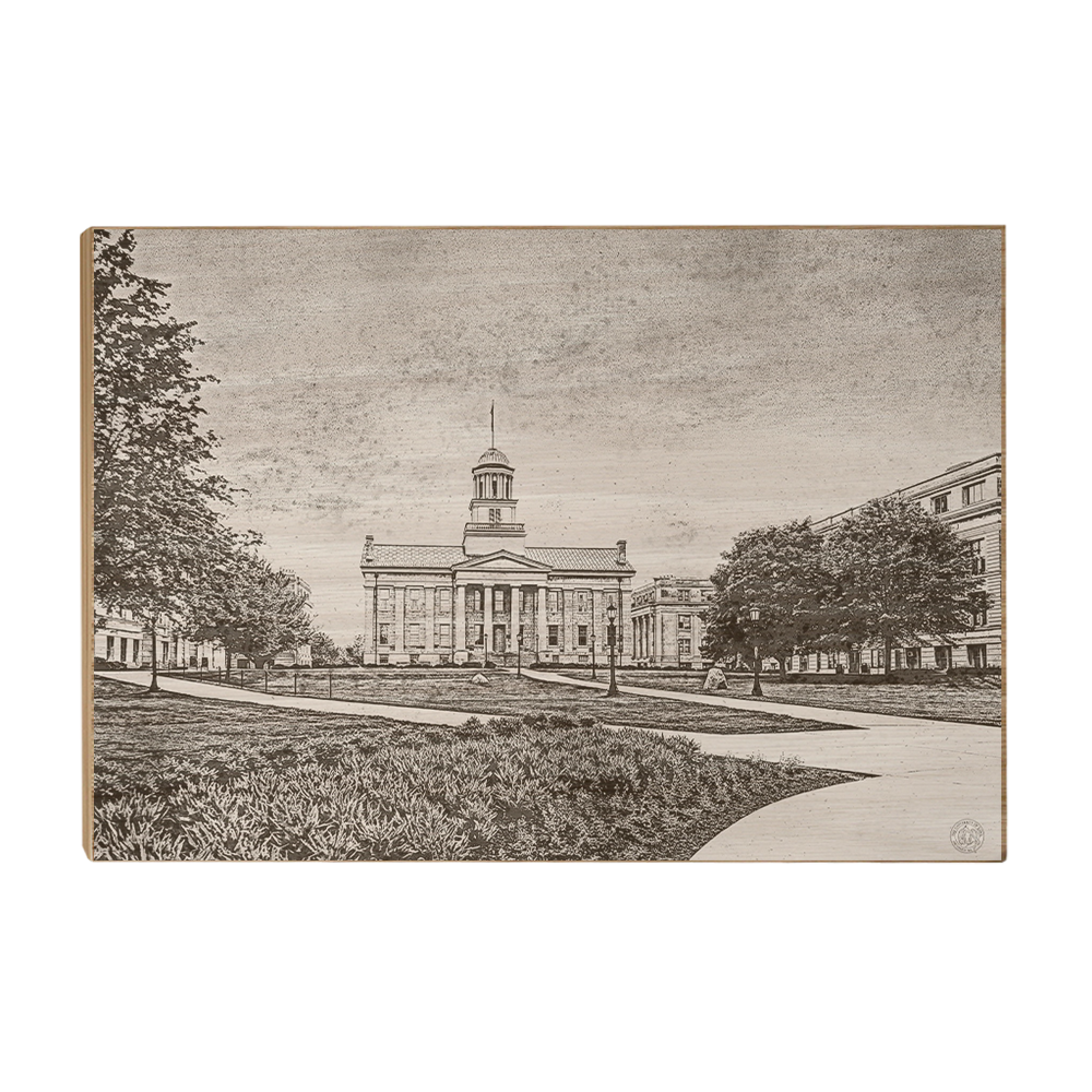 Iowa Hawkeyes - Campus Sketch - College Wall Art #Canvas