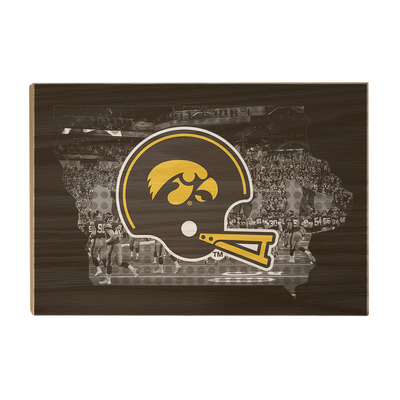 Iowa Hawkeyes - Iowa's Football State - College Wall Art #Wood