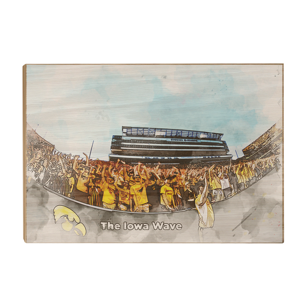 Iowa Hawkeyes - Iowa Wave Watercolor - College wall art #Canvas