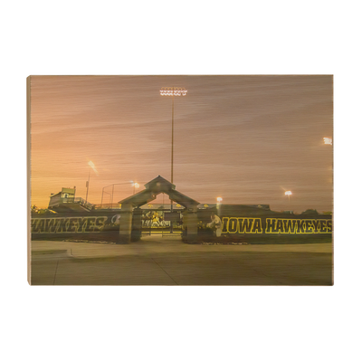 Iowa Hawkeyes - Duane Banks Field Sunset - College Wall Art #Wood