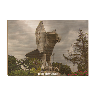 Iowa Hawkeyes - The Hawk In Honor of Bump Elliot - College Wall Art #Wood