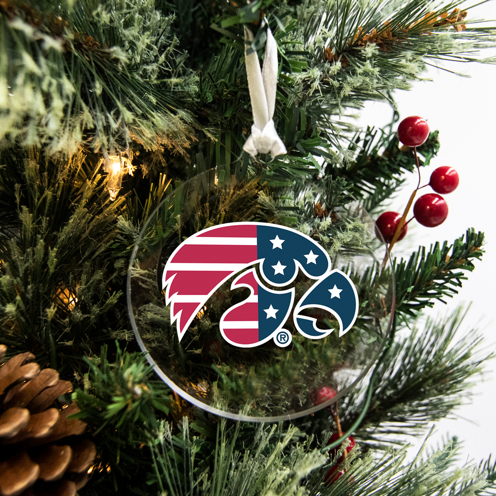 Iowa Hawkeyes - Tigerhawk Stars and Stripes Ornament & Bag Tag