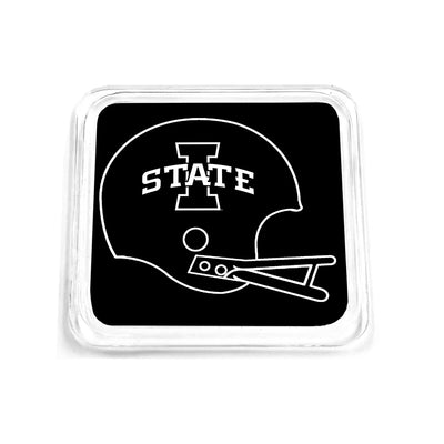 Iowa State Cyclones - Black White Helmet Drink Coaster