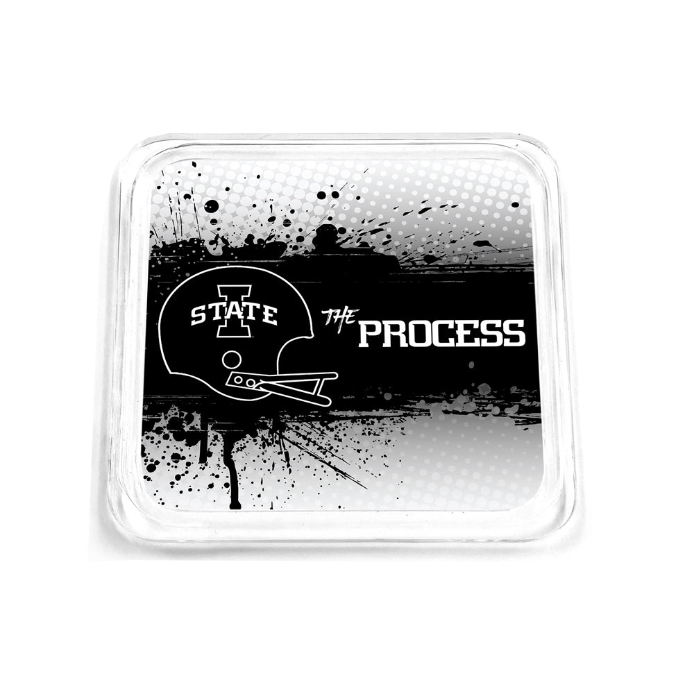 Iowa State Cyclones - Iowa State Black Helmet The Process Drink Coaster