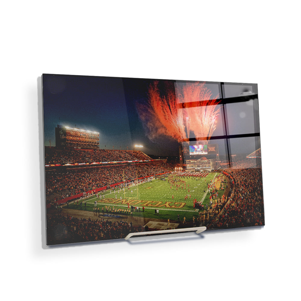 Iowa State Cyclones - Fireworks over Jack Trice Stadium - College Wall Art #Canvas