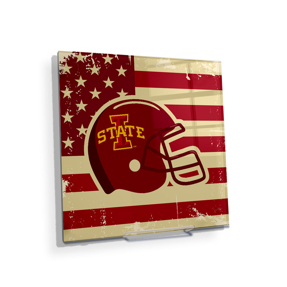 Iowa State Cyclones - Iowa State Stars and Stripes Helmet - College Wall Art #Canvas