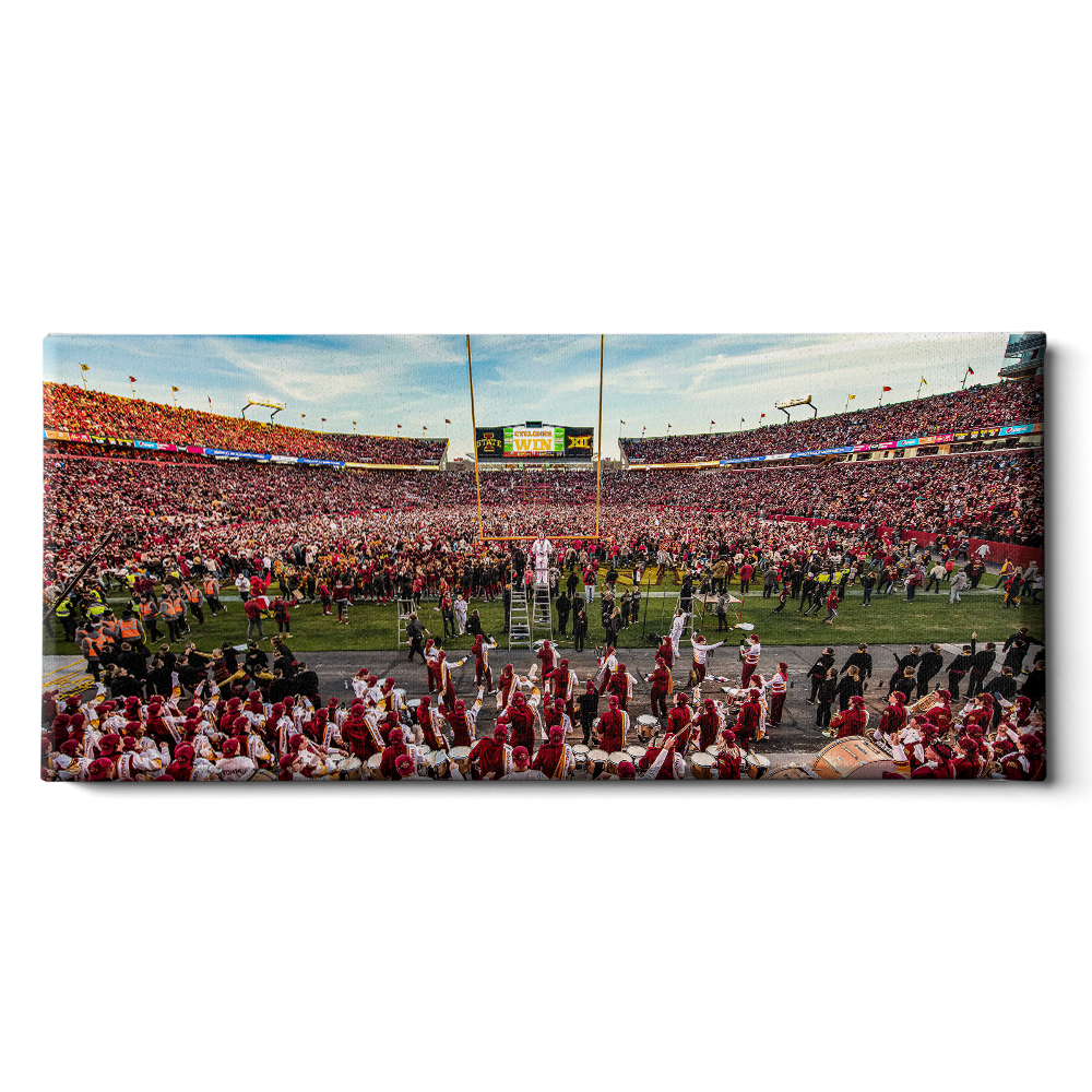 Iowa State Cyclones - Cyclones Win, Storm The Field Panoramic - College Wall Art #Canvas