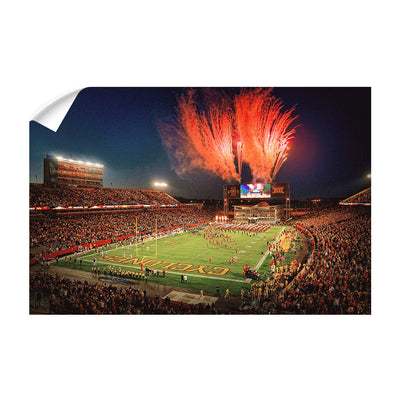 Iowa State Cyclones - Fireworks over Jack Trice Stadium - College Wall Art #Wall Decal