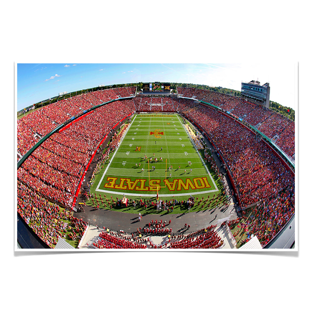 Iowa State Cyclones - Jack Trice Stadium Aerial Fish Eye - College Wall Art #Canvas