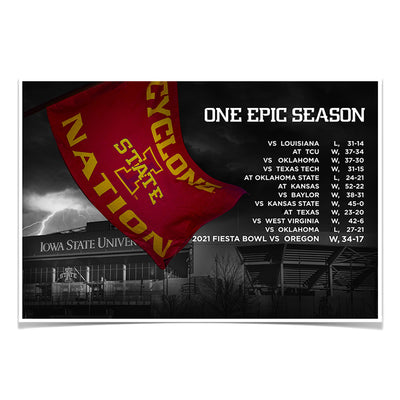 Iowa State Cyclones - One Epic Season - College Wall Art #Poster