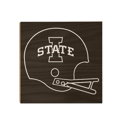 Iowa State Cyclones - Black White Helmet - College Wall Art #Wood