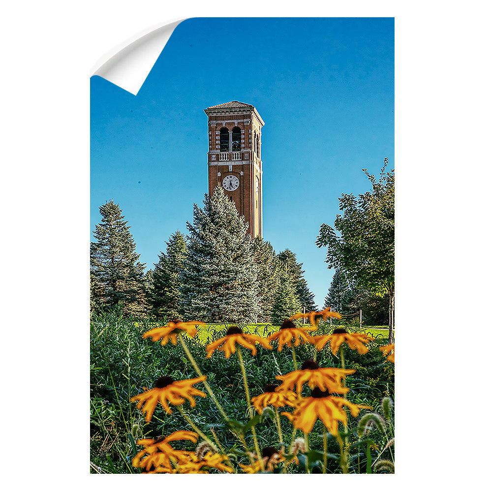 Northern Iowa Panthers - Campanile Flowers - College Wall Art #Canvas