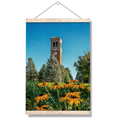 Northern Iowa Panthers - Campanile Flowers - College Wall Art #Hanging Canvas