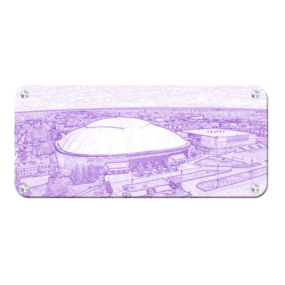 Northern Iowa Panthers - The Dome Sketch Panoramic - College Wall Art #Metal
