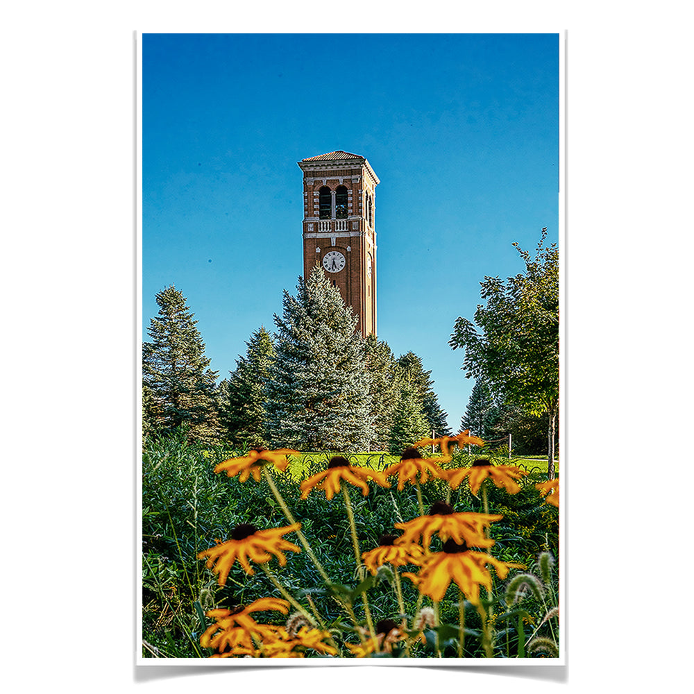 Northern Iowa Panthers - Campanile Flowers - College Wall Art #Canvas