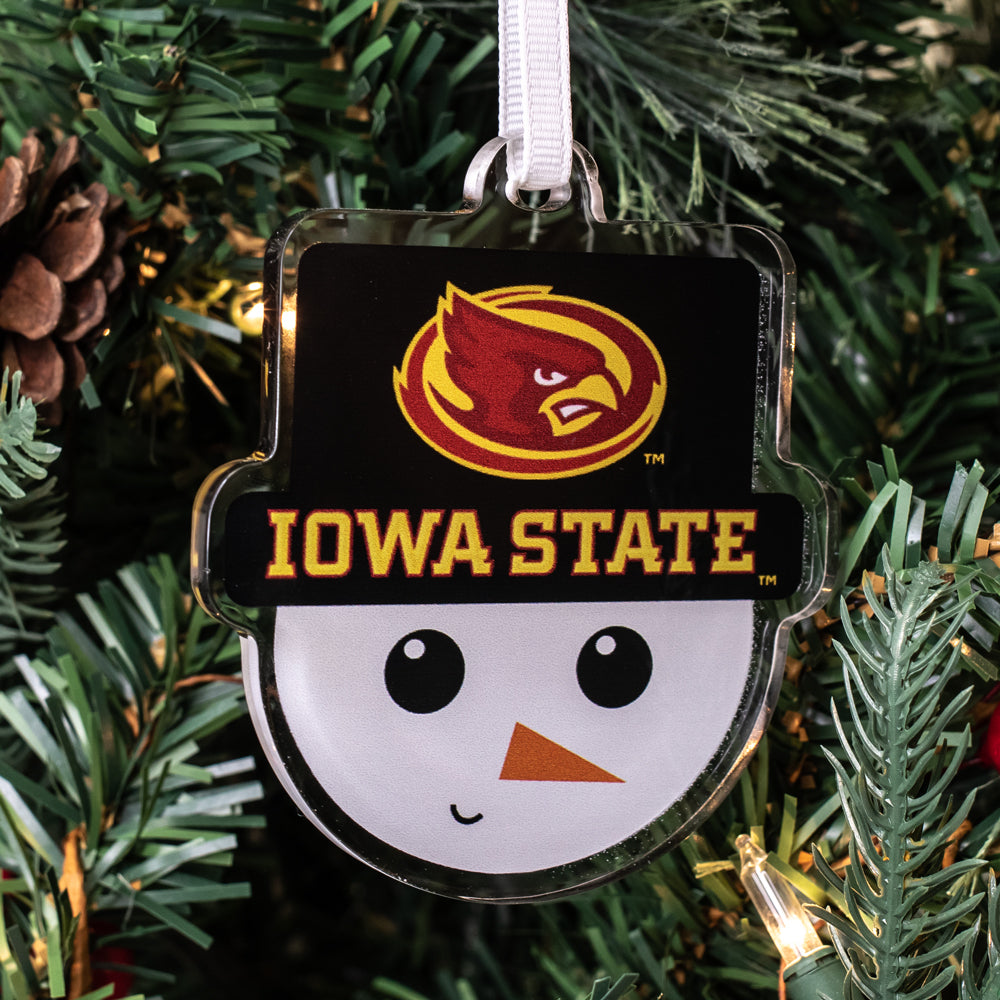 Iowa State Cyclones - Iowa State Snowman Head Double-Sided Ornament
