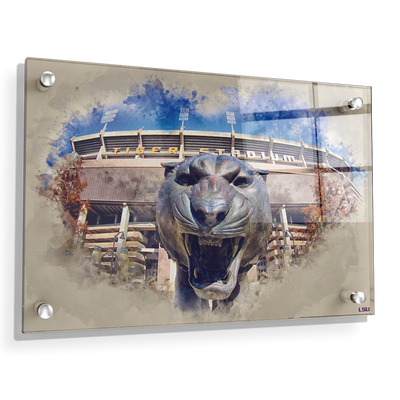 LSU Tigers - LSU Tiger Watercolor - College Wall Art #Acrylic