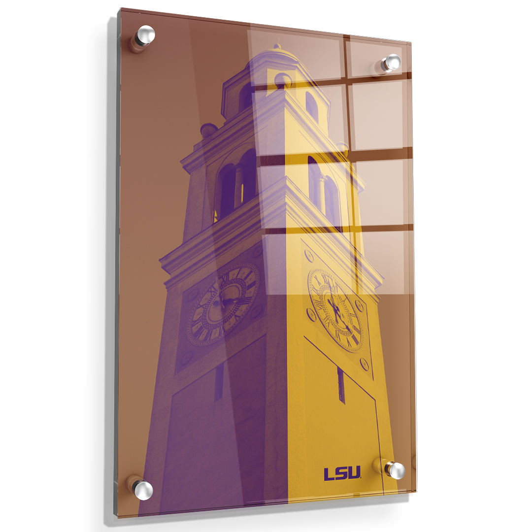 LSU Tigers - Memorial Tower Duotone - College Wall Art #Canvas