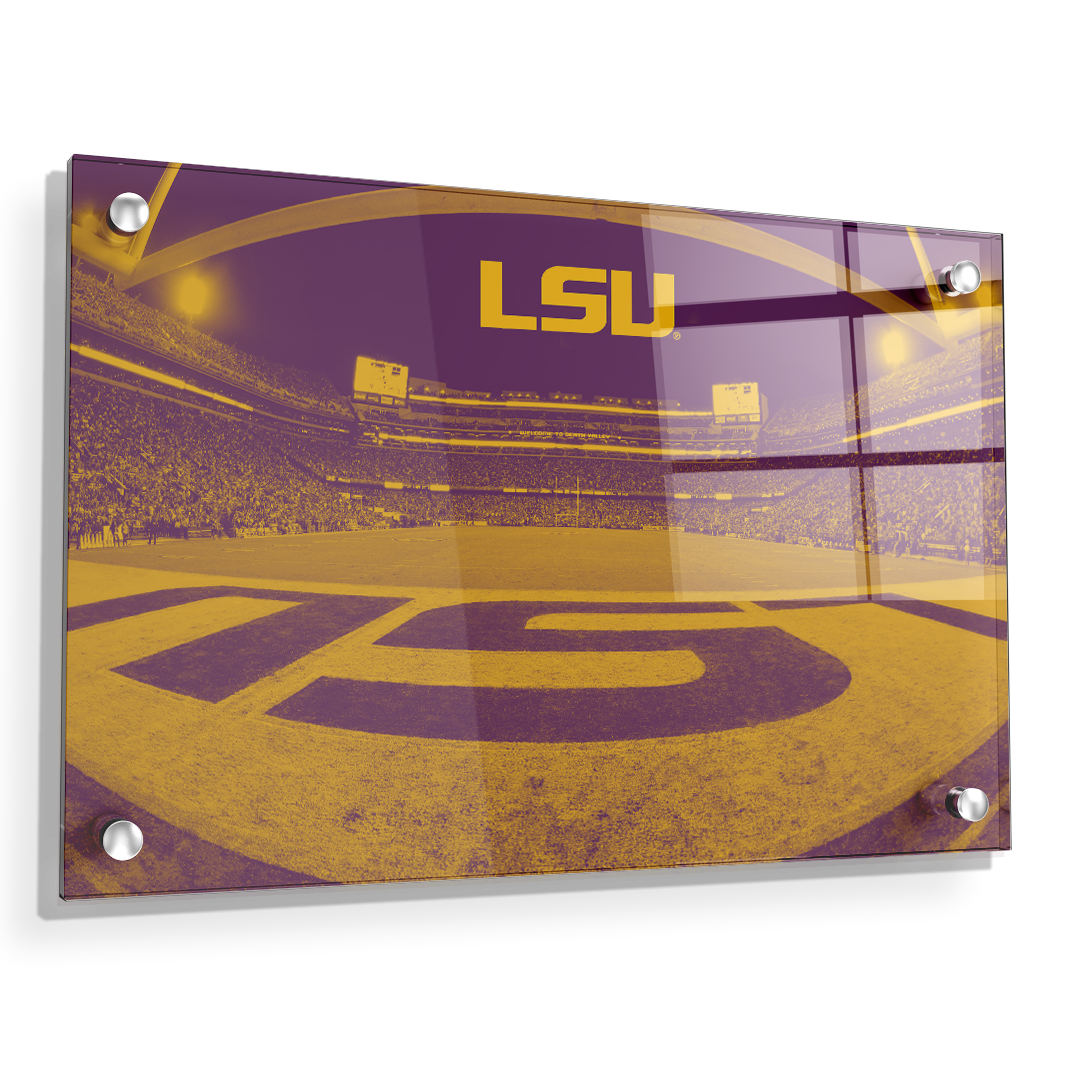 LSU Tigers - Tiger Stadium End Zone Duotone - College Wall Art #Canvas