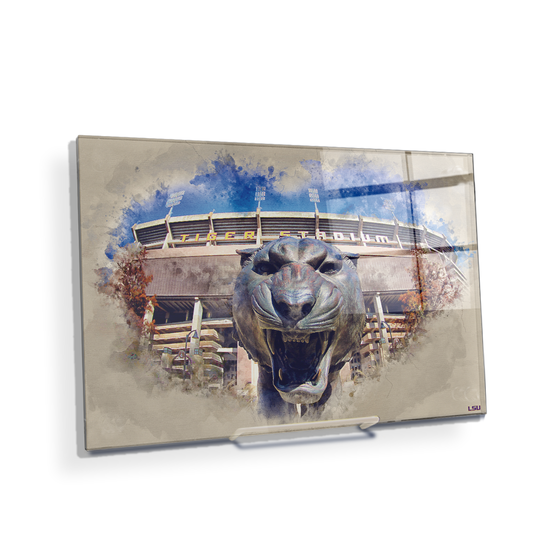 LSU Tigers - LSU Tiger Watercolor - College Wall Art #Canvas