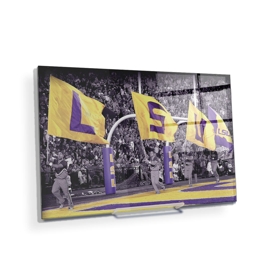 LSU Tigers - LSU Touchdown Flags - College Wall Art #Canvas