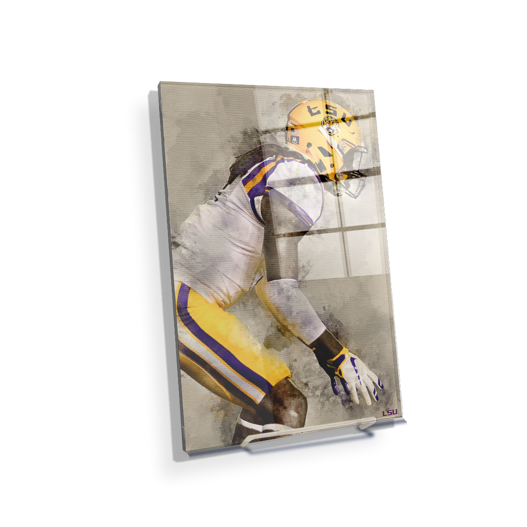 LSU Tigers - LSU Defense Watercolor - College Wall Art #Canvas