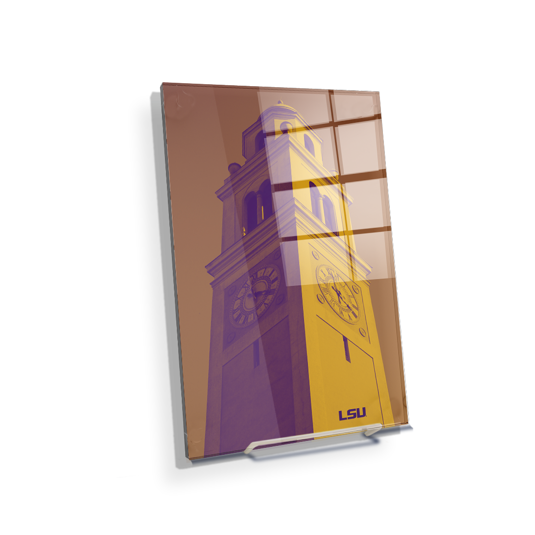 LSU Tigers - Memorial Tower Duotone - College Wall Art #Canvas