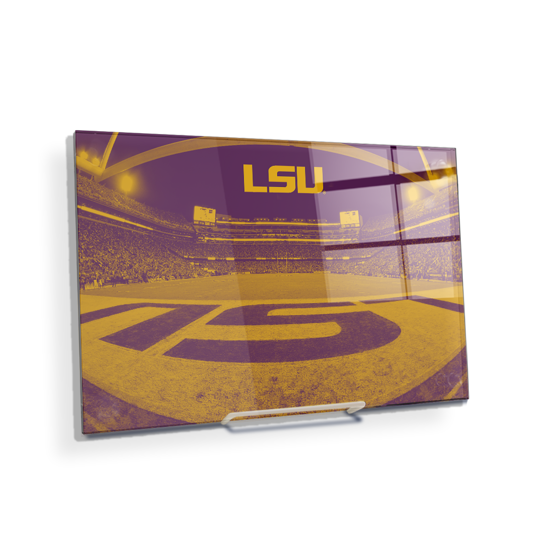 LSU Tigers - Tiger Stadium End Zone Duotone - College Wall Art #Canvas