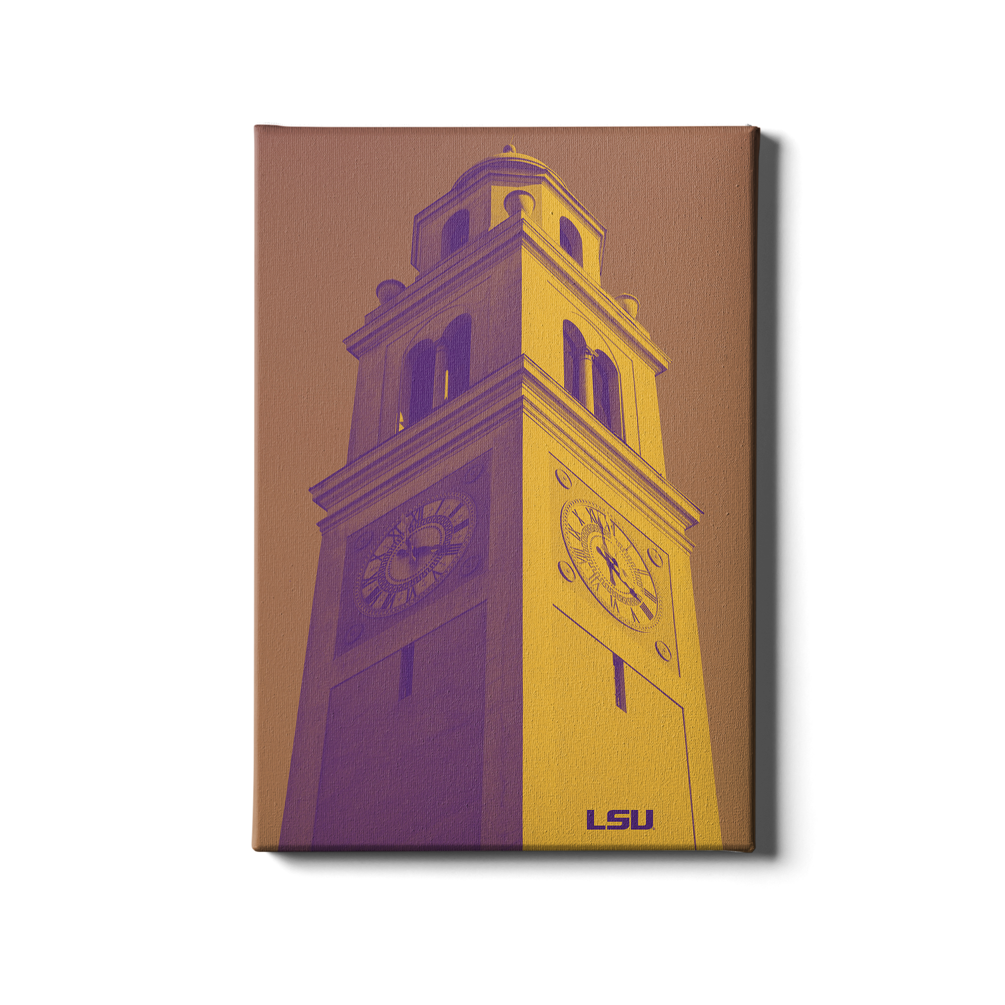 LSU Tigers - Memorial Tower Duotone - College Wall Art #Canvas