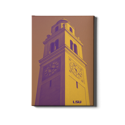 LSU Tigers - Memorial Tower Duotone - College Wall Art #Canvas