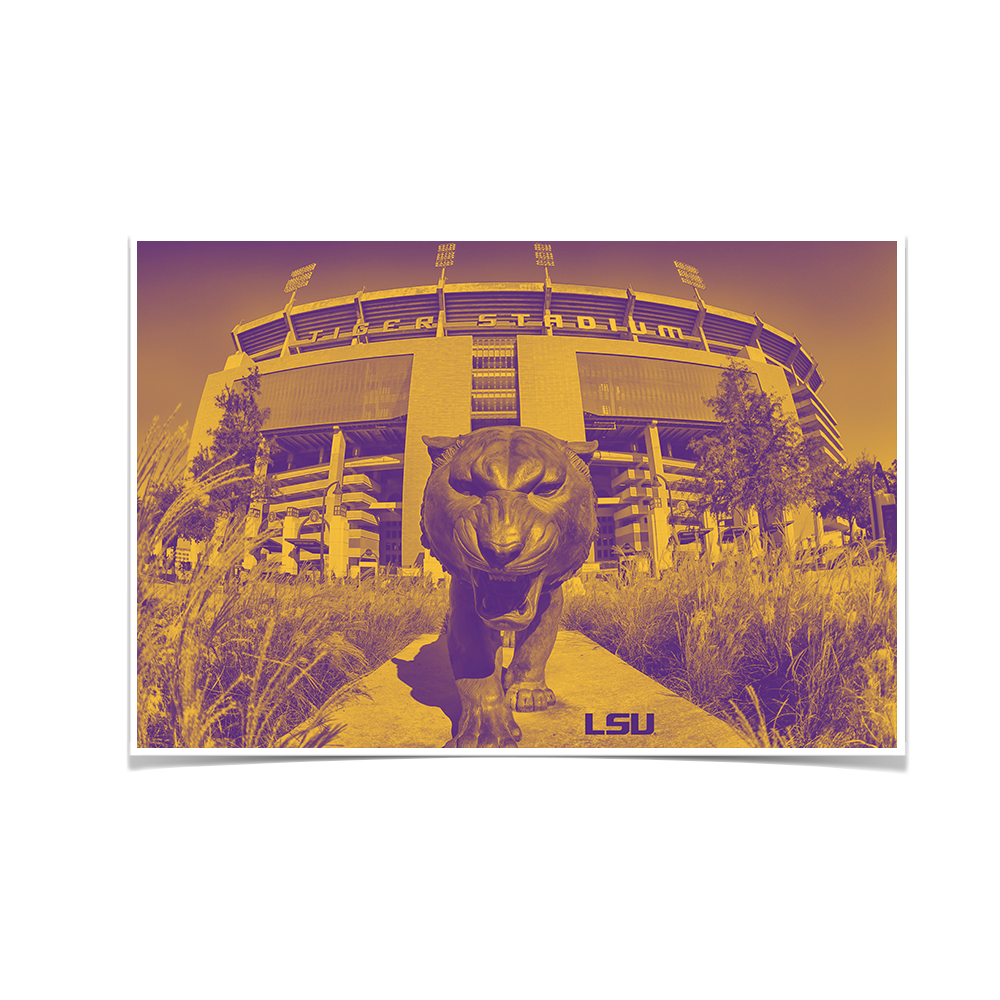 LSU Tigers - Tiger Stadium Duotone - College Wall Art #Canvas